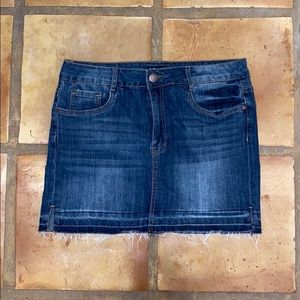 Denim dark wash jean skirt